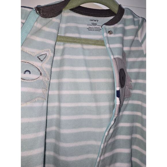 NWT Carter’s Footed Raccoon PJ - 12 Months - Picture 6 of 9